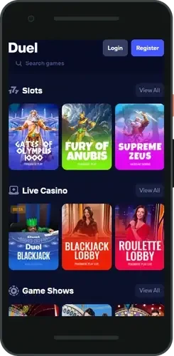 DuelCasino mobile browser
